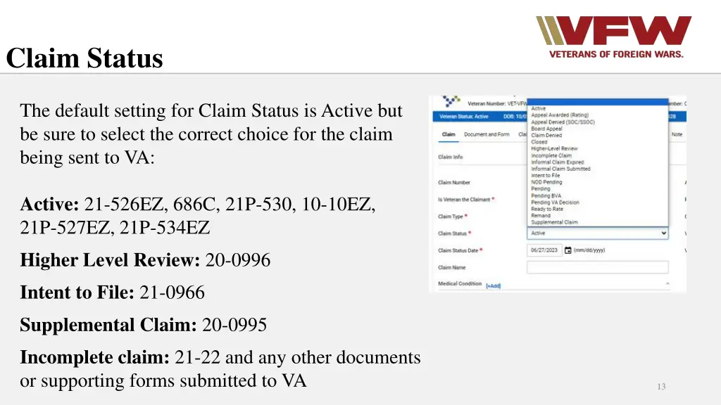 claim status