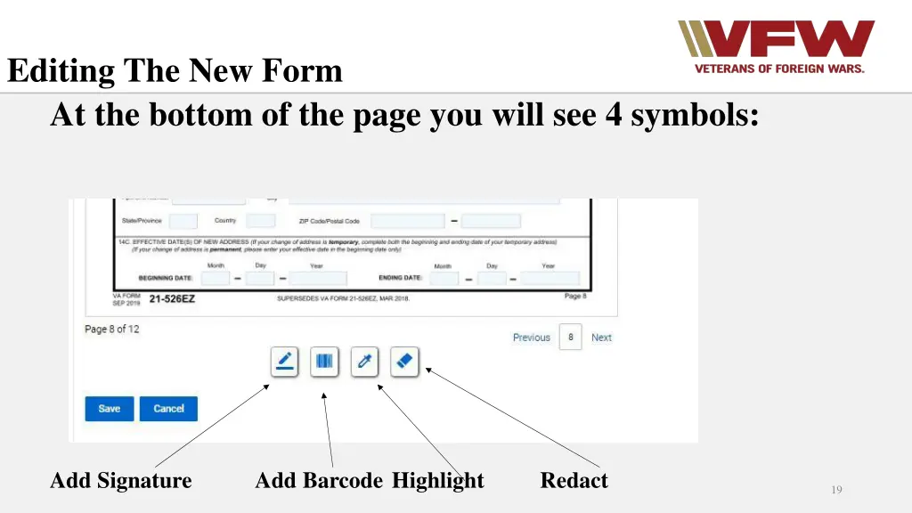 editing the new form at the bottom of the page