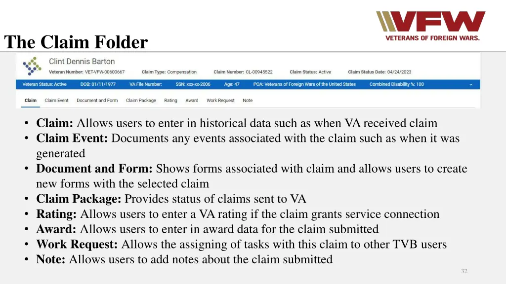 the claim folder
