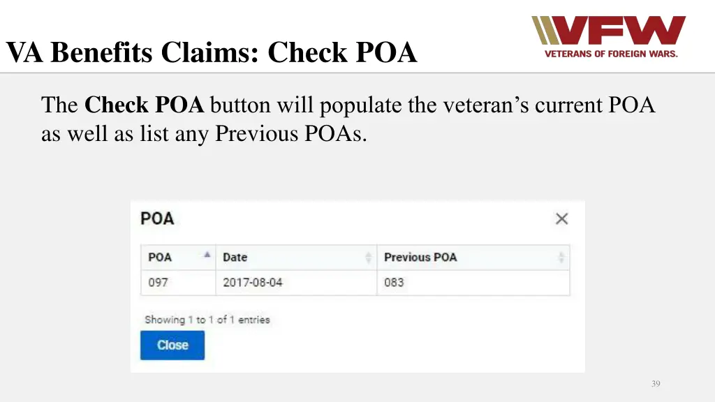 va benefits claims check poa