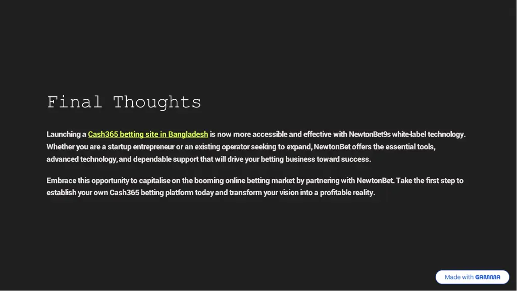 final thoughts