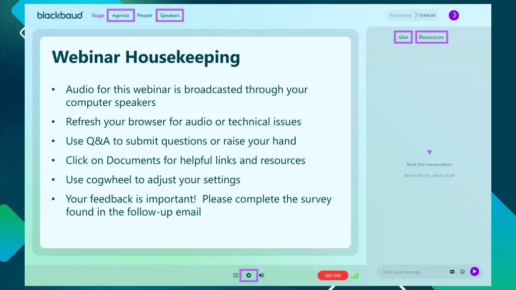 webinar housekeeping