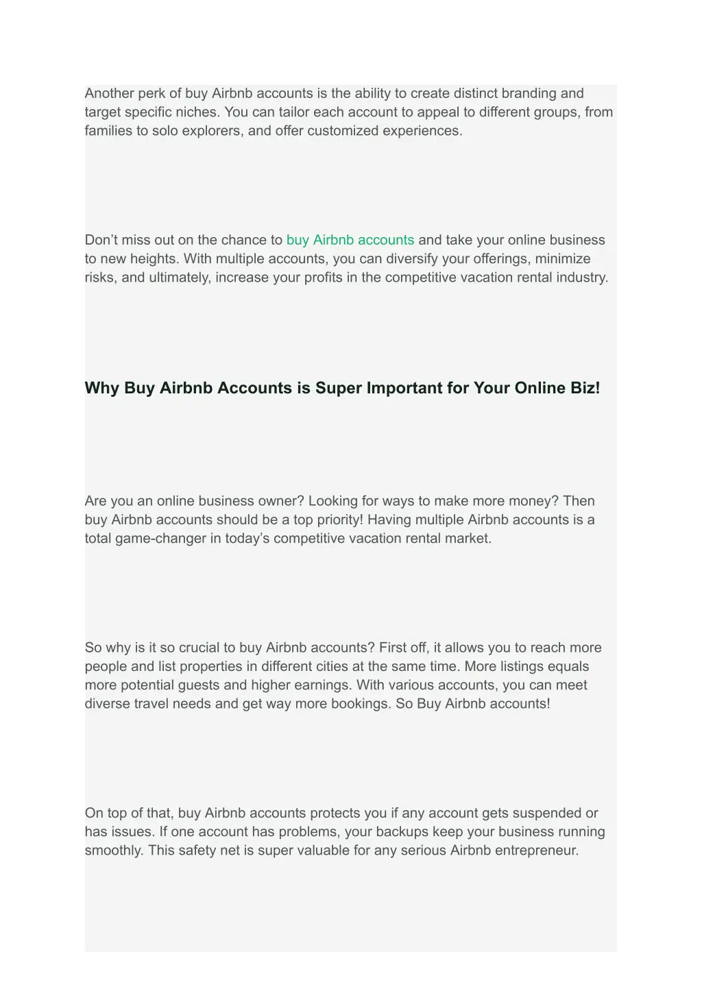 another perk of buy airbnb accounts