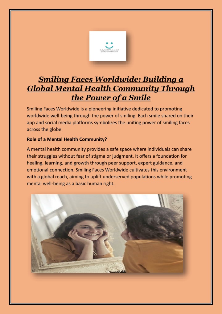 smiling faces worldwide building a global mental