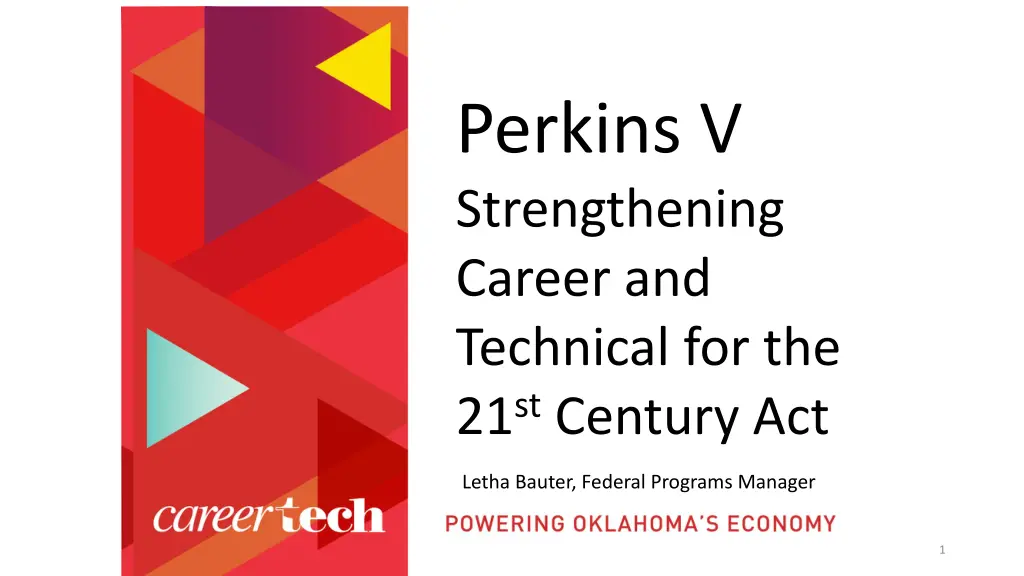 perkins v strengthening career and technical