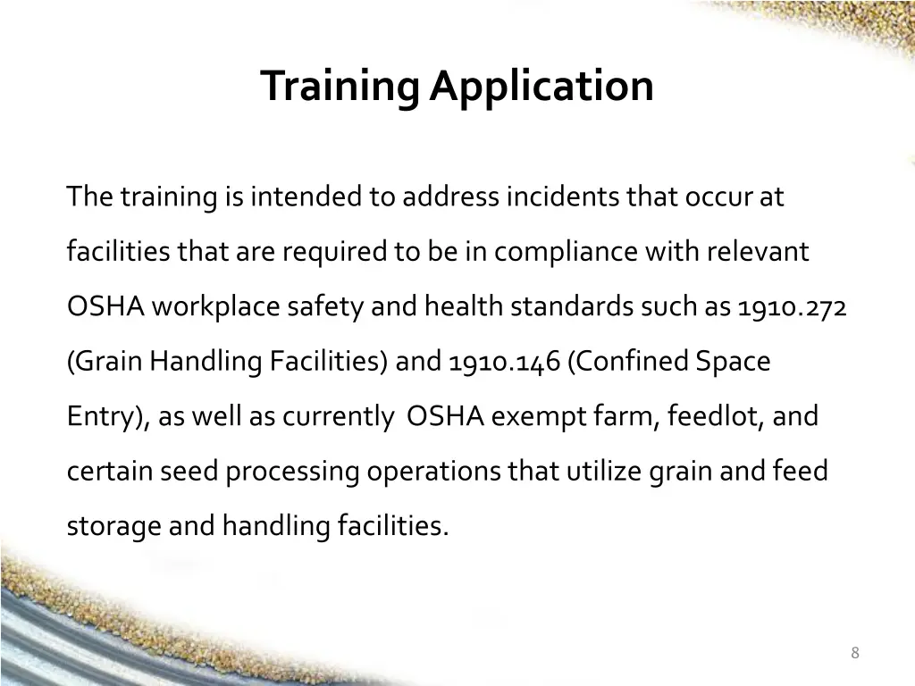 training application