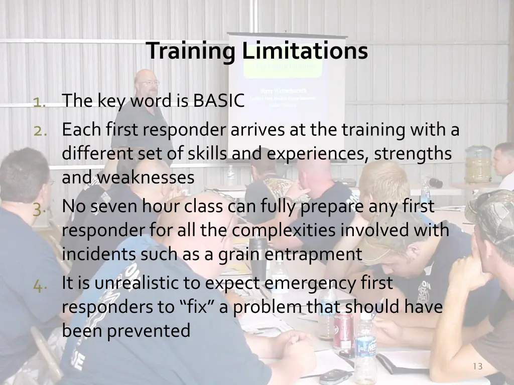 training limitations
