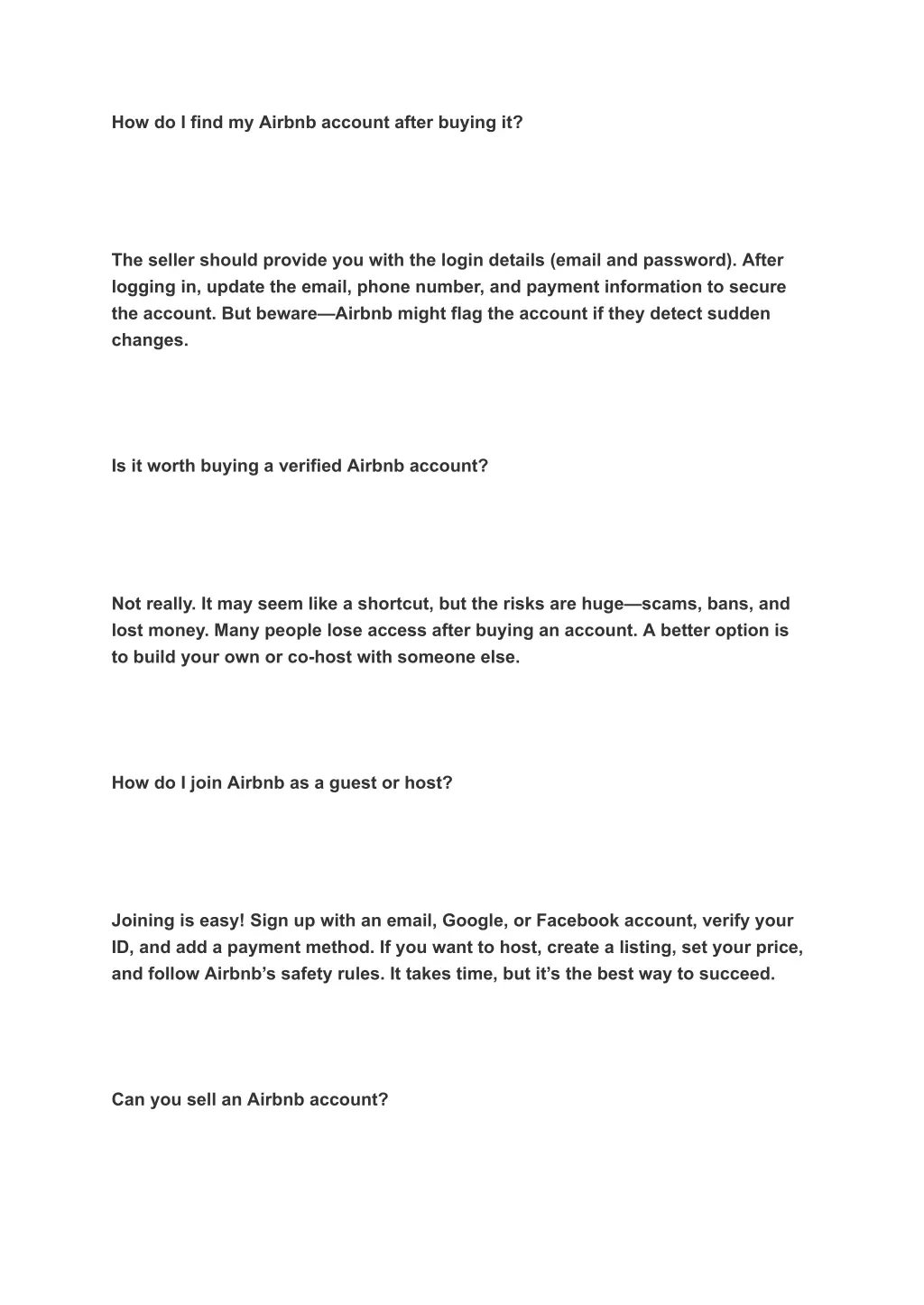 how do i find my airbnb account after buying it