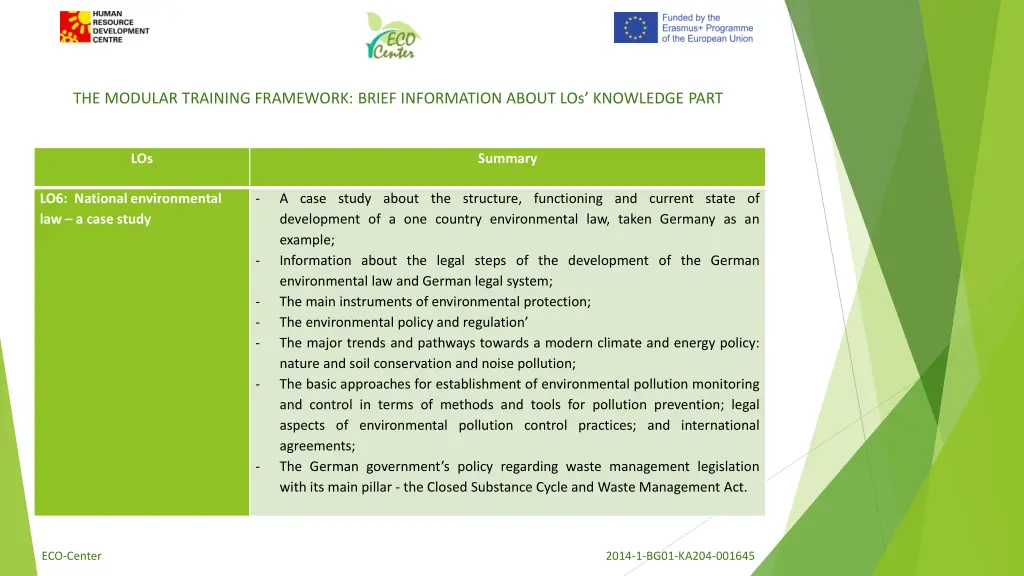 the modular training framework brief information 1