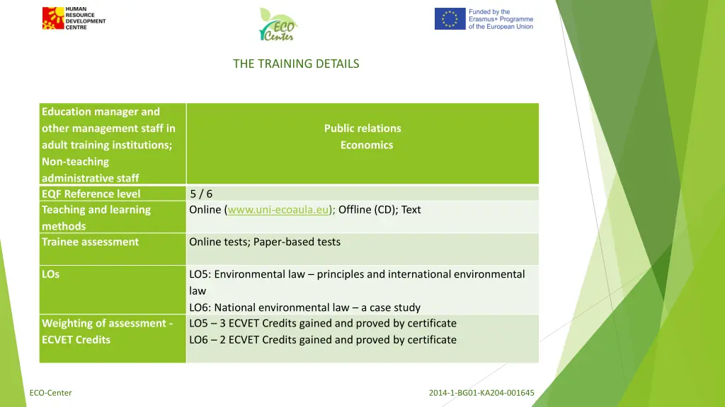 the training details 2