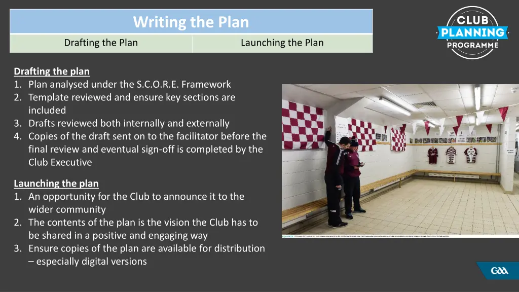 writing the plan