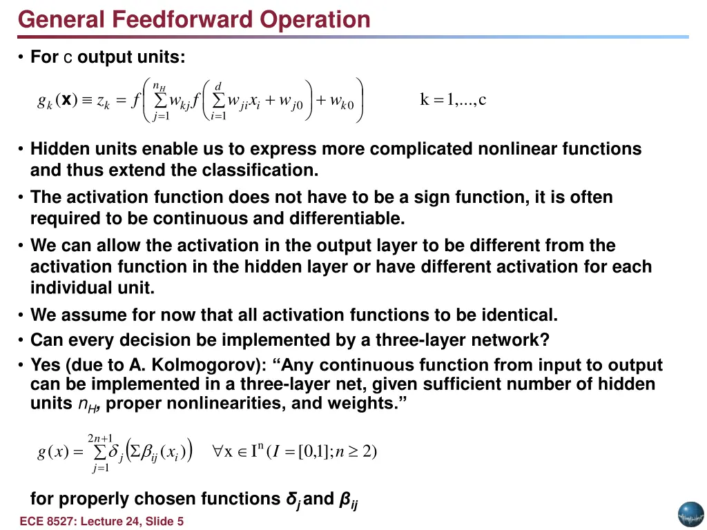 general feedforward operation