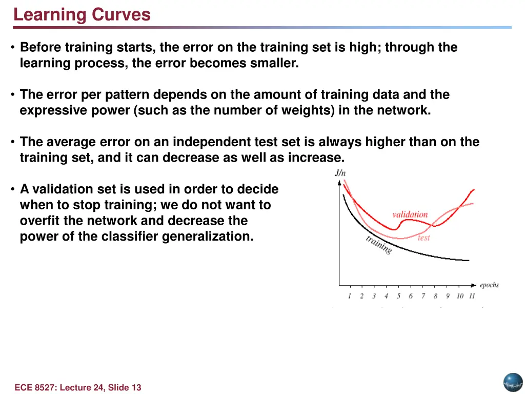 learning curves
