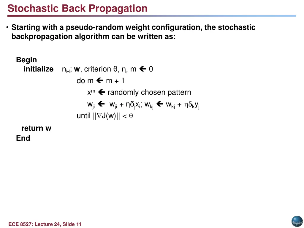 stochastic back propagation