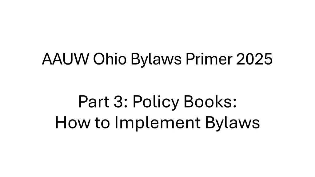 aauw ohio bylaws primer 2025