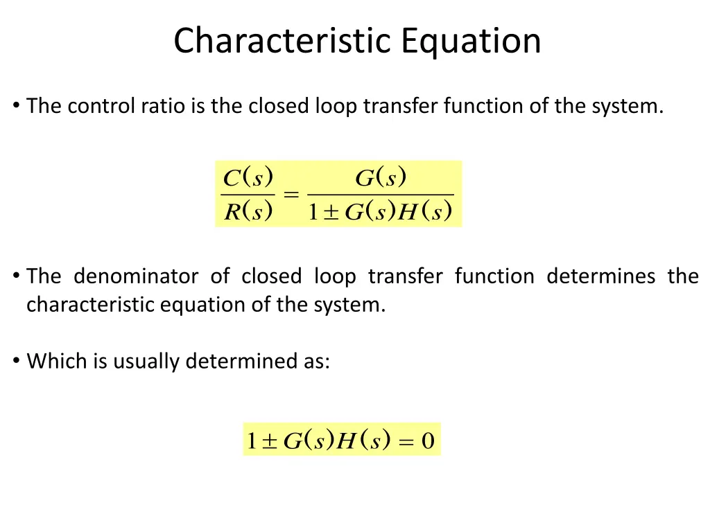 characteristic equation