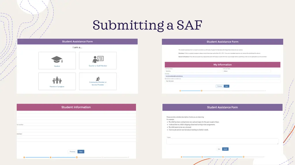 submitting a saf