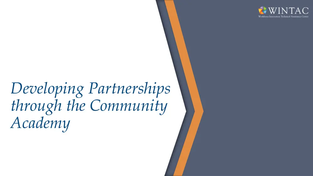 developing partnerships through the community