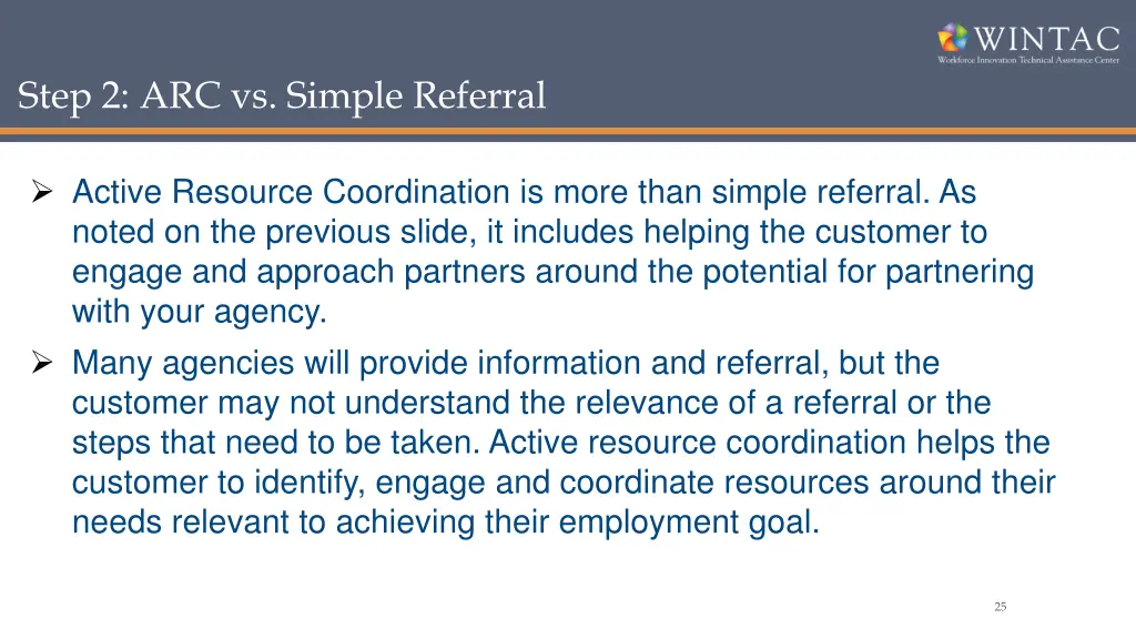 step 2 arc vs simple referral