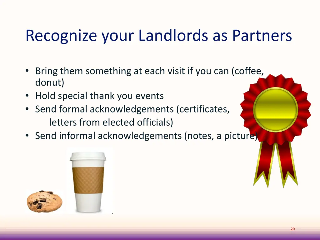 recognize your landlords as partners