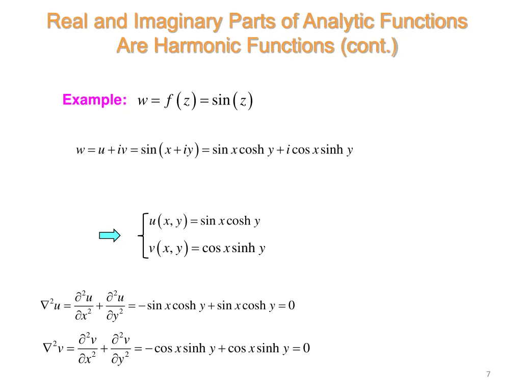 real and imaginary parts of analytic functions 3