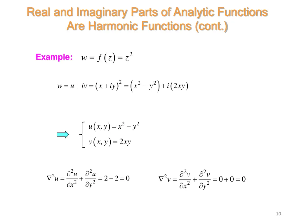 real and imaginary parts of analytic functions 6