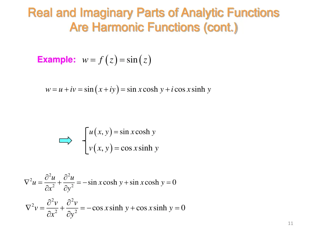 real and imaginary parts of analytic functions 7