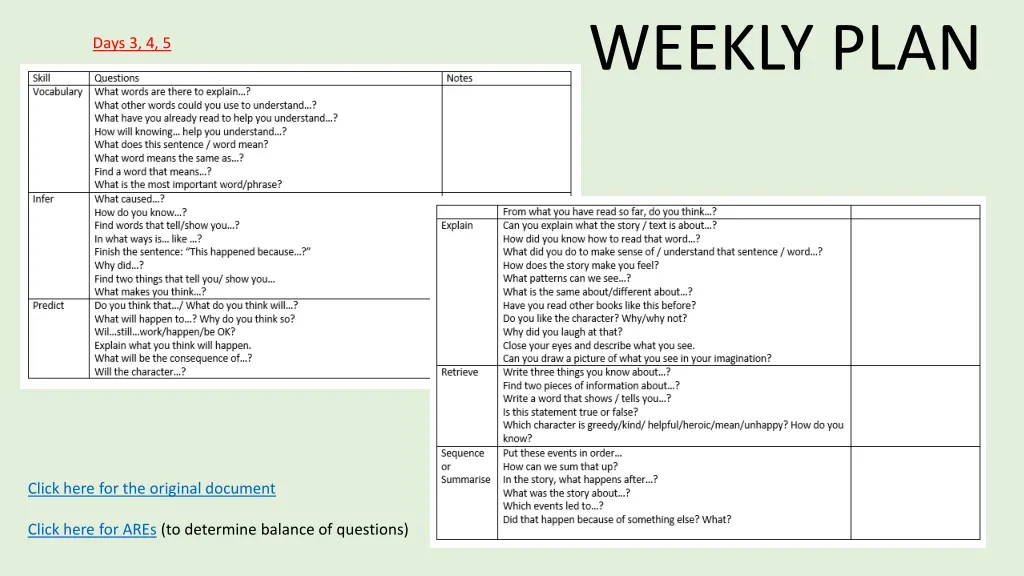weekly plan 1