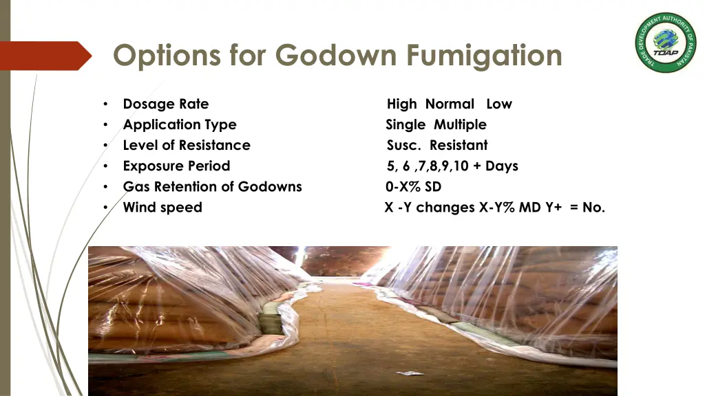options for godown fumigation