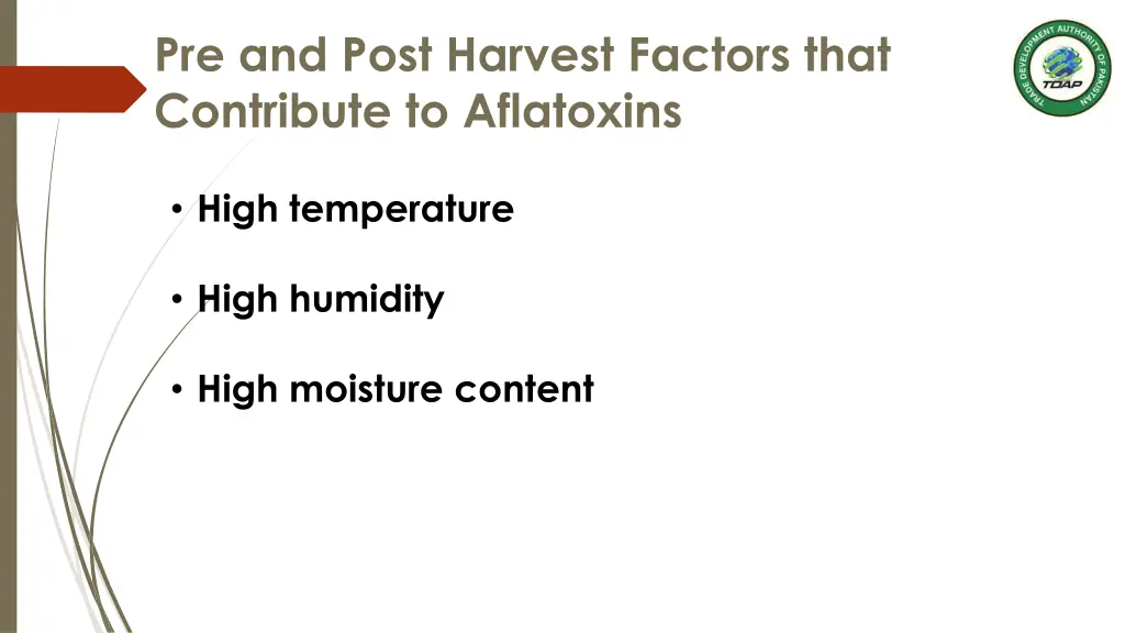 pre and post harvest factors that contribute