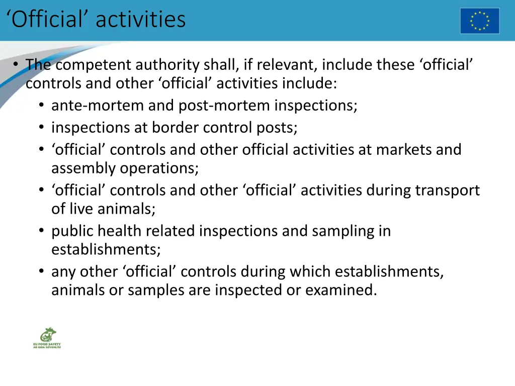 official activities