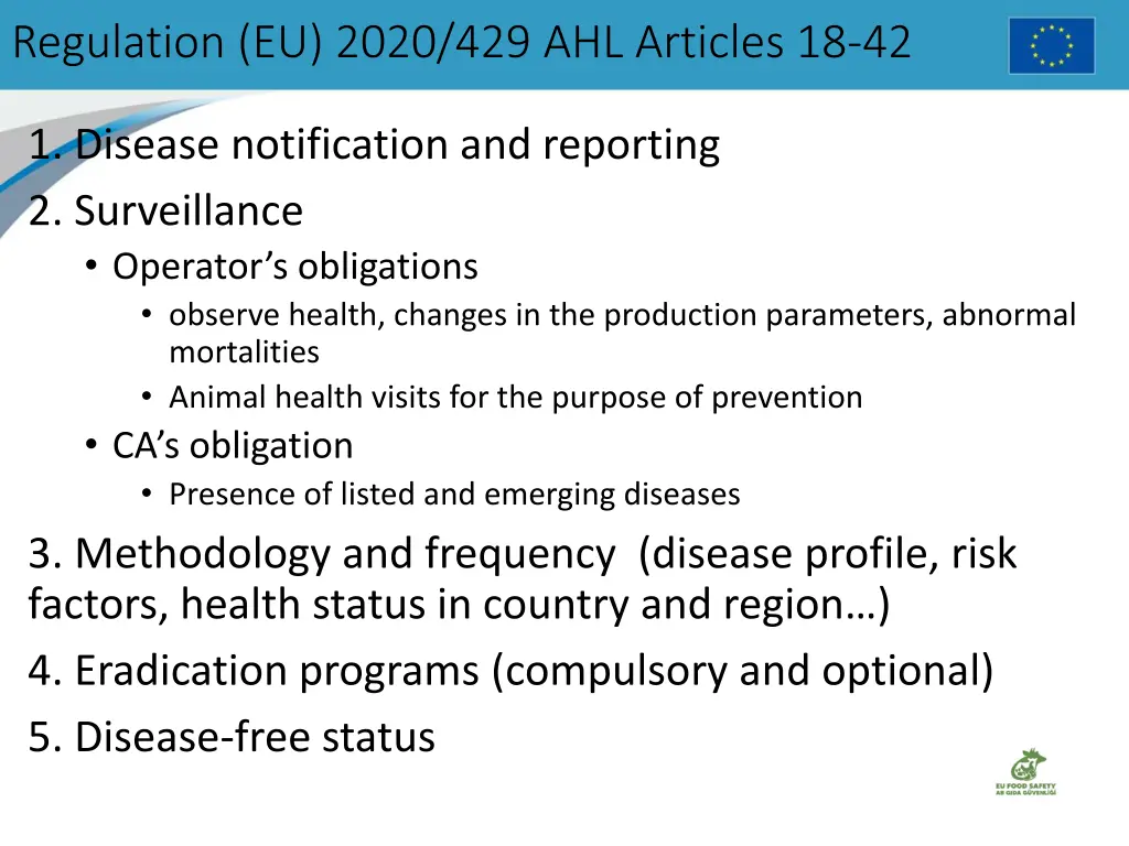 regulation eu 2020 429 ahl articles 18 42