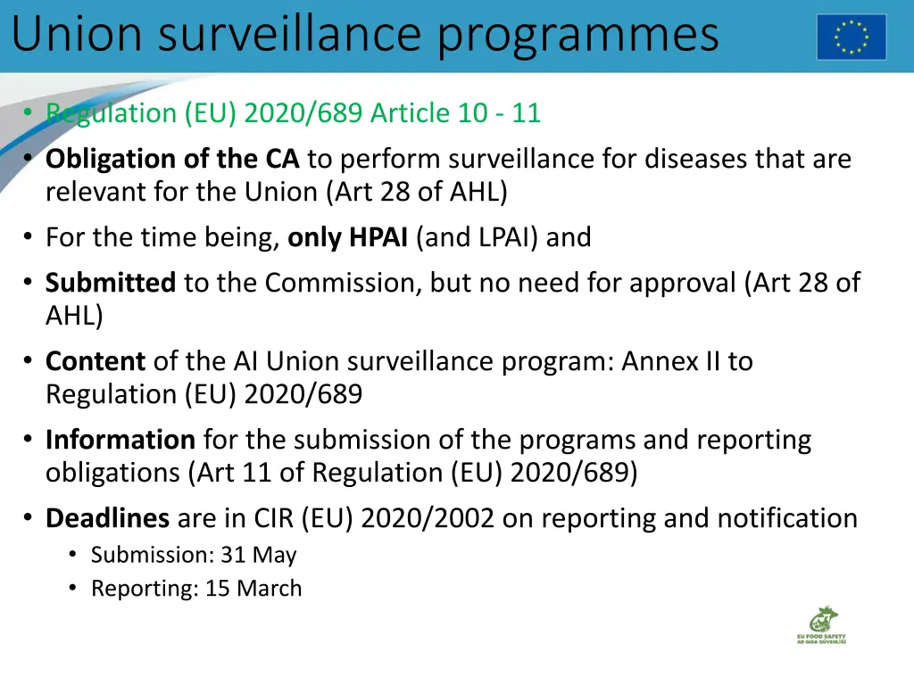 union surveillance programmes
