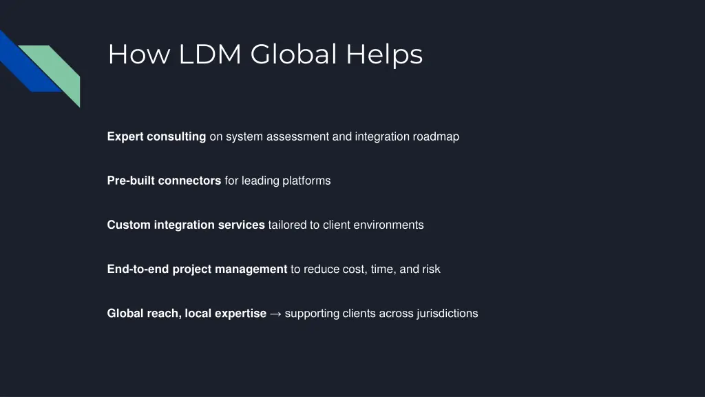 how ldm global helps