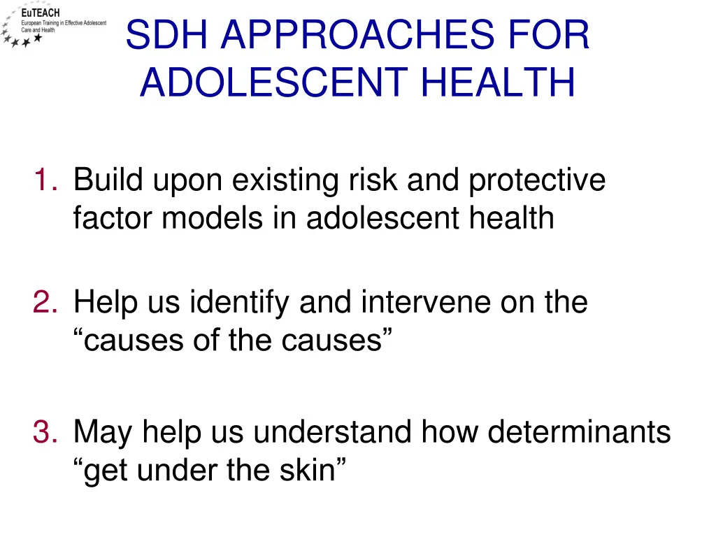 sdh approaches for adolescent health 1
