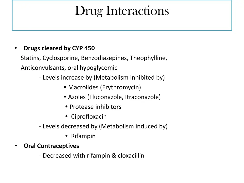 drug interactions