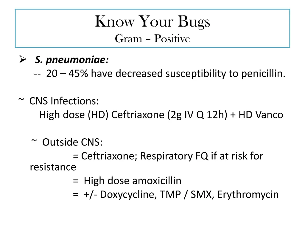 know your bugs gram positive 1
