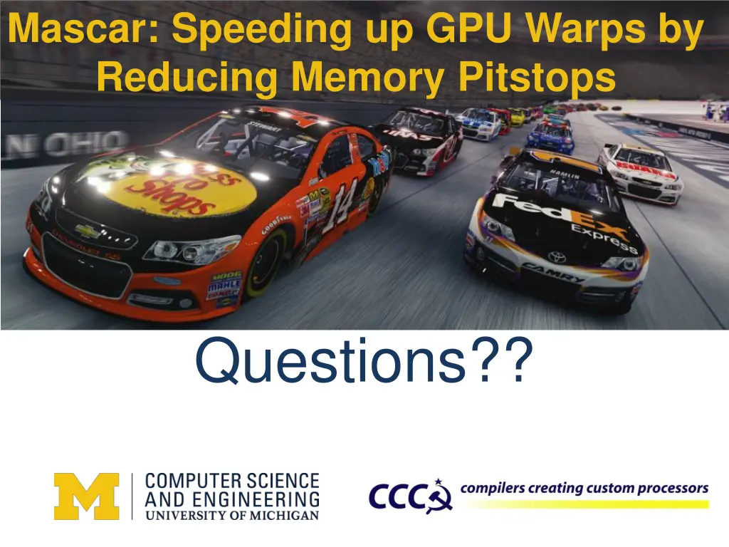 mascar speeding up gpu warps by reducing memory 1