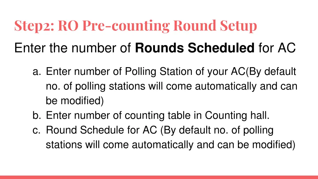 step2 ro pre counting round setup enter