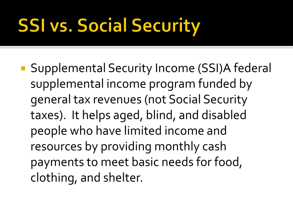 supplemental security income ssi a federal