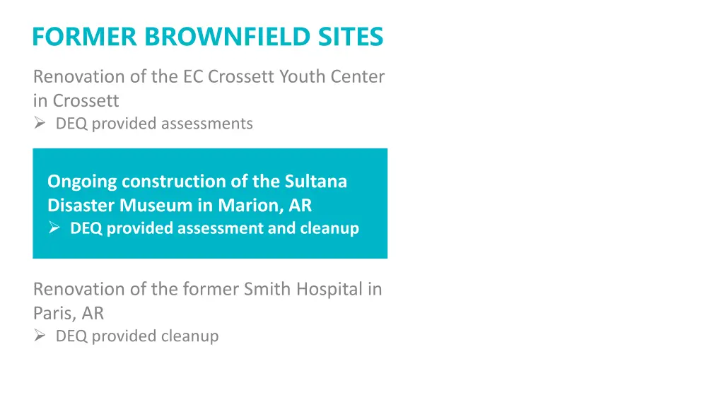 former brownfield sites