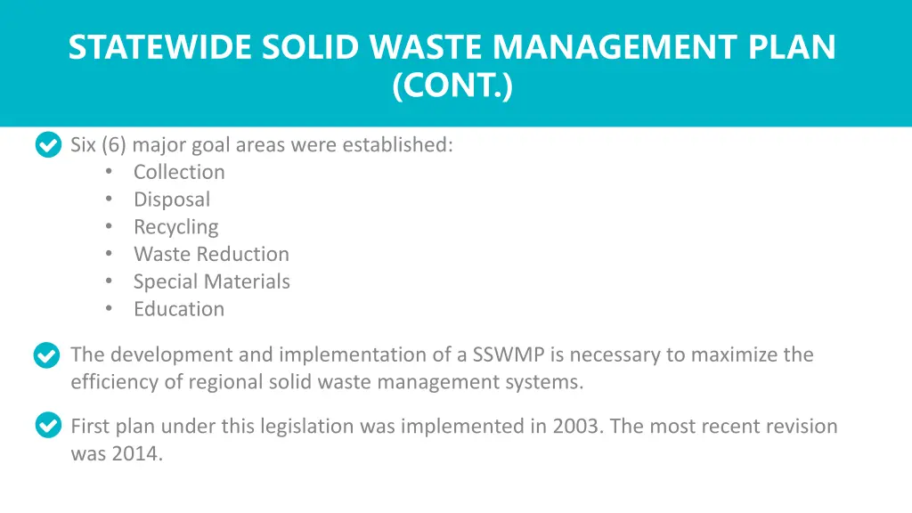 statewide solid waste management plan cont