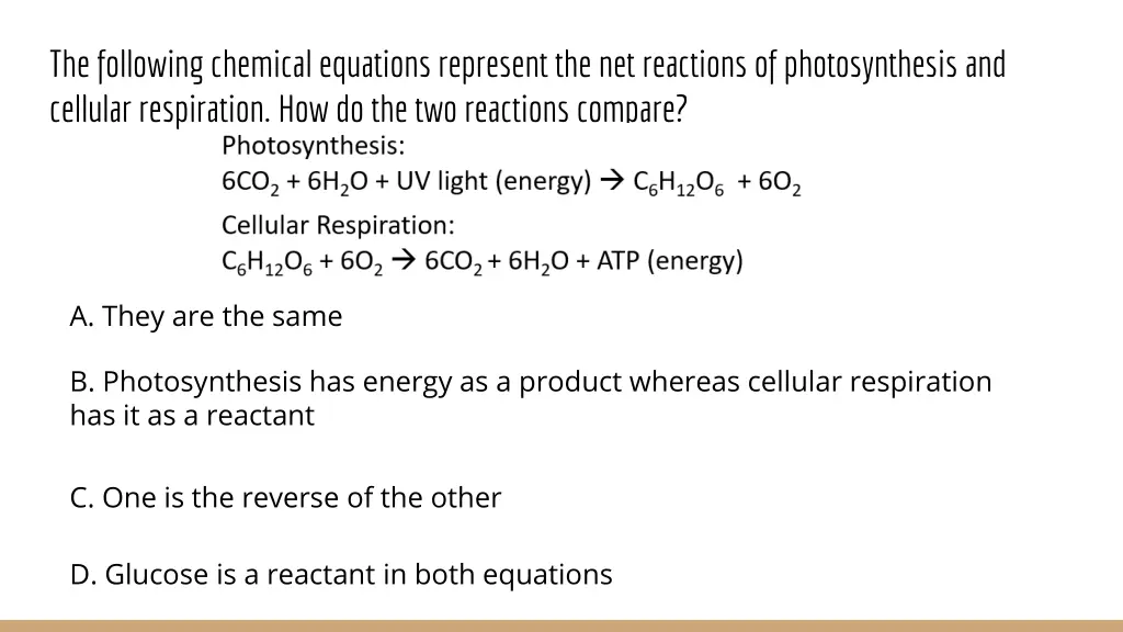 the following chemical equations represent