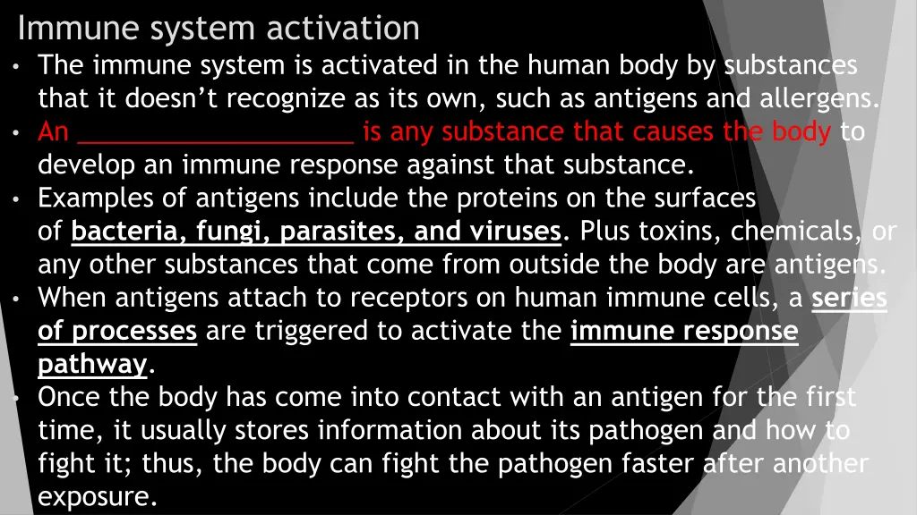 immune system activation the immune system
