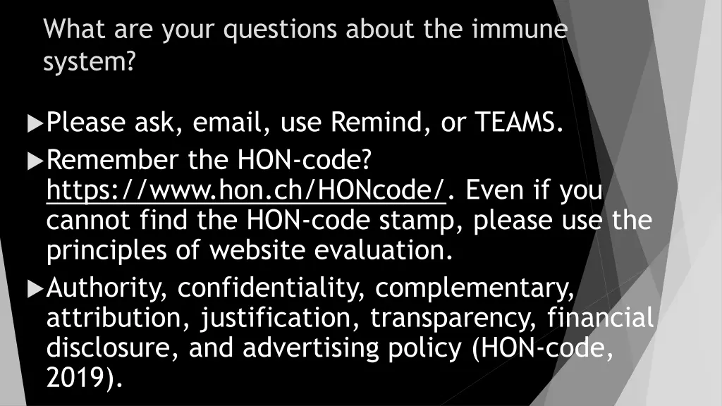 what are your questions about the immune system