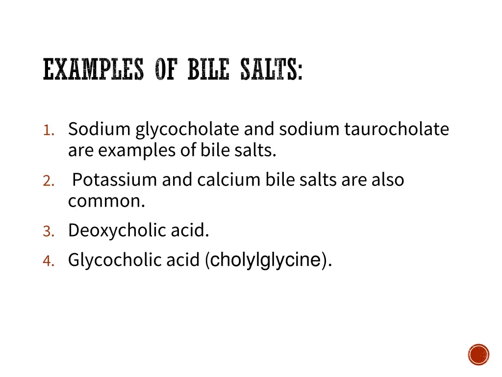 examples of bile salts