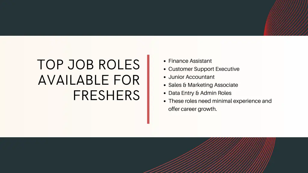 top job roles available for freshers