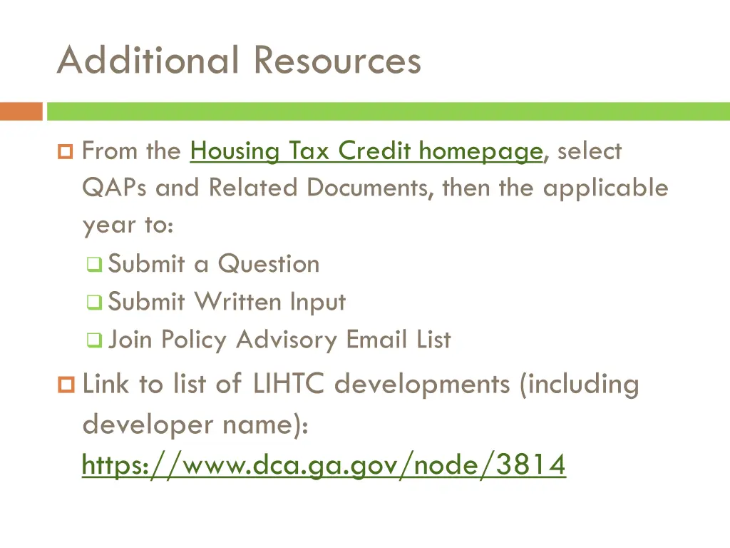 additional resources