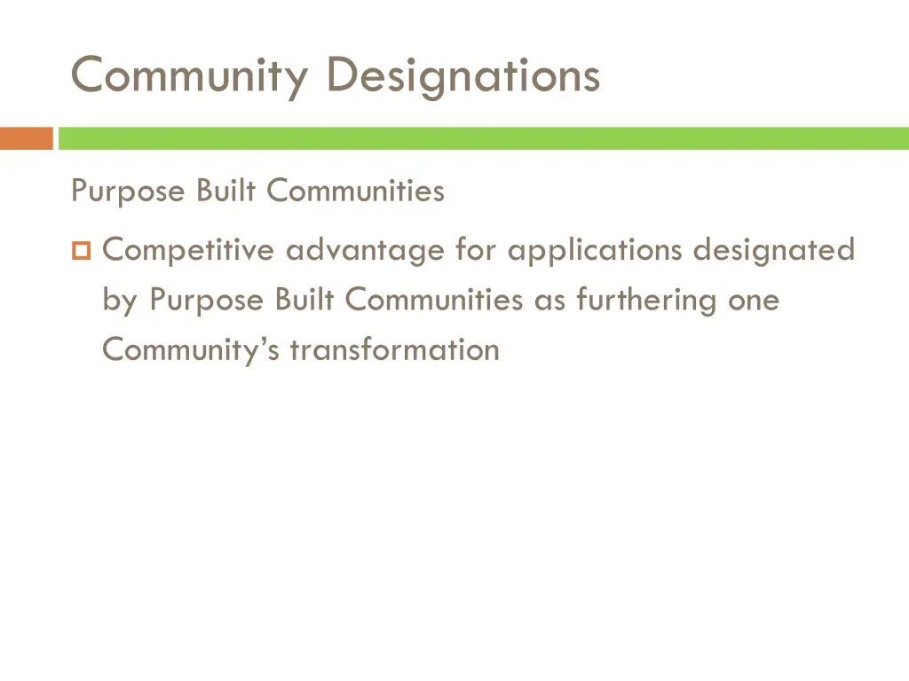 community designations 1