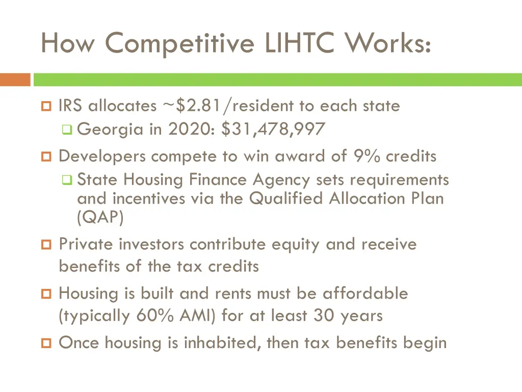 how competitive lihtc works
